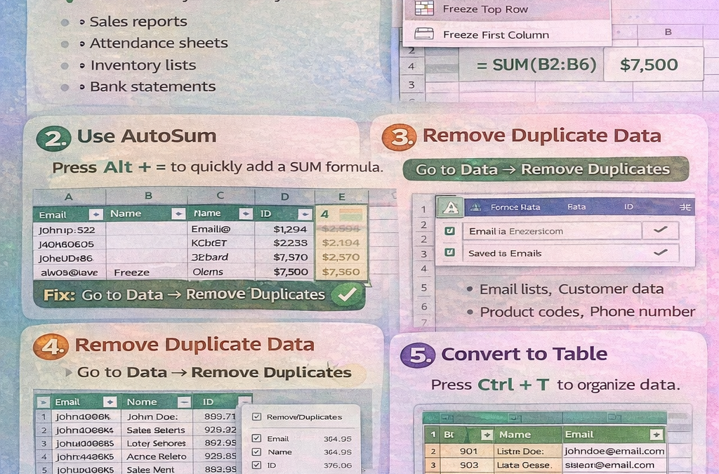 5 Excel TIps to Work Faster