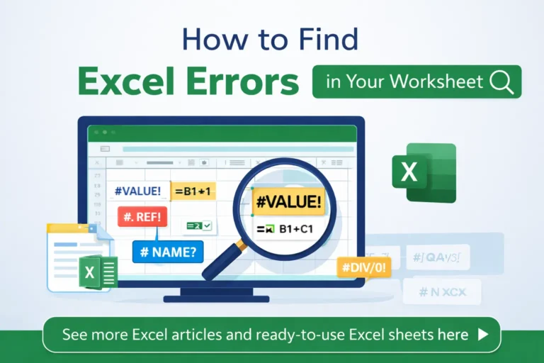 How to Find Excel Errors in Your Worksheet Easily