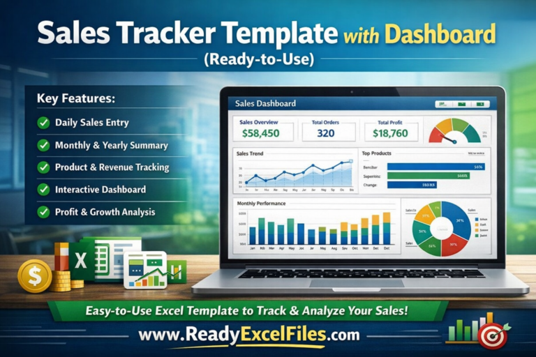Sales Tracker Template with Dashboard (Ready-to-Use)